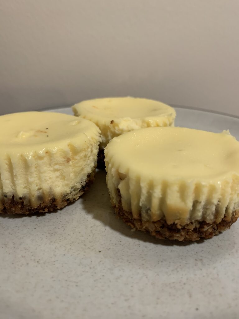 Mini Cheesecakes with Dark Chocolate Coffee Granola Gluten Free Crust