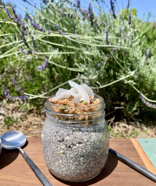 Toppings Any fruit you have on hand, toasted coconut